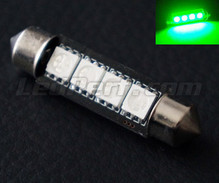Ampoule navette 42mm à  leds vertes - 578 - 6411 - C10W