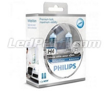 Pack de 2 Ampoules 9003 (H4 - HB2) Philips WhiteVision + 2 W5W WhiteVision (Nouveau !)