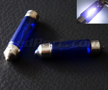 Pack de 2 ampoules navette halogenes - Blanc Xenon - Culot C10W - 42mm - 578 - 6411