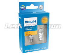2x ampoules LED WY5W / W5W Orange Philips Ultinon PRO6000 - T10 - 11961AU60X2
