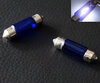 Pack de 2 ampoules navette halogenes - Blanc Xenon - 37mm - 6418 - C5W (10W)