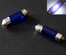 Pack de 2 ampoules navette halogenes - Blanc Xenon - 37mm - 6418 - C5W (10W)
