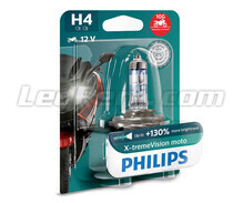 Philips X-tremeVision Motorcycle +130% 60/55W H4 Bulb - 12342XV+BW