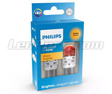 2x ampoules LED Philips PY21W Ultinon PRO6000 - Orange - BAU15S - 11498AU60X2