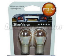 2 Ampoules Philips SilverVision Clignotants Chrome - 7507 - 12496 - PY21W - Culot BAU15S